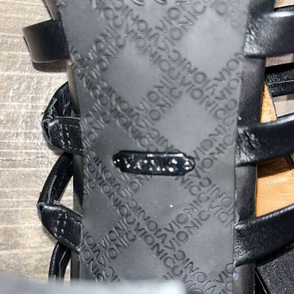 Vionic black Sami block leather ankle strap caged 3.5” block sturdy heels - Picture 6 of 6